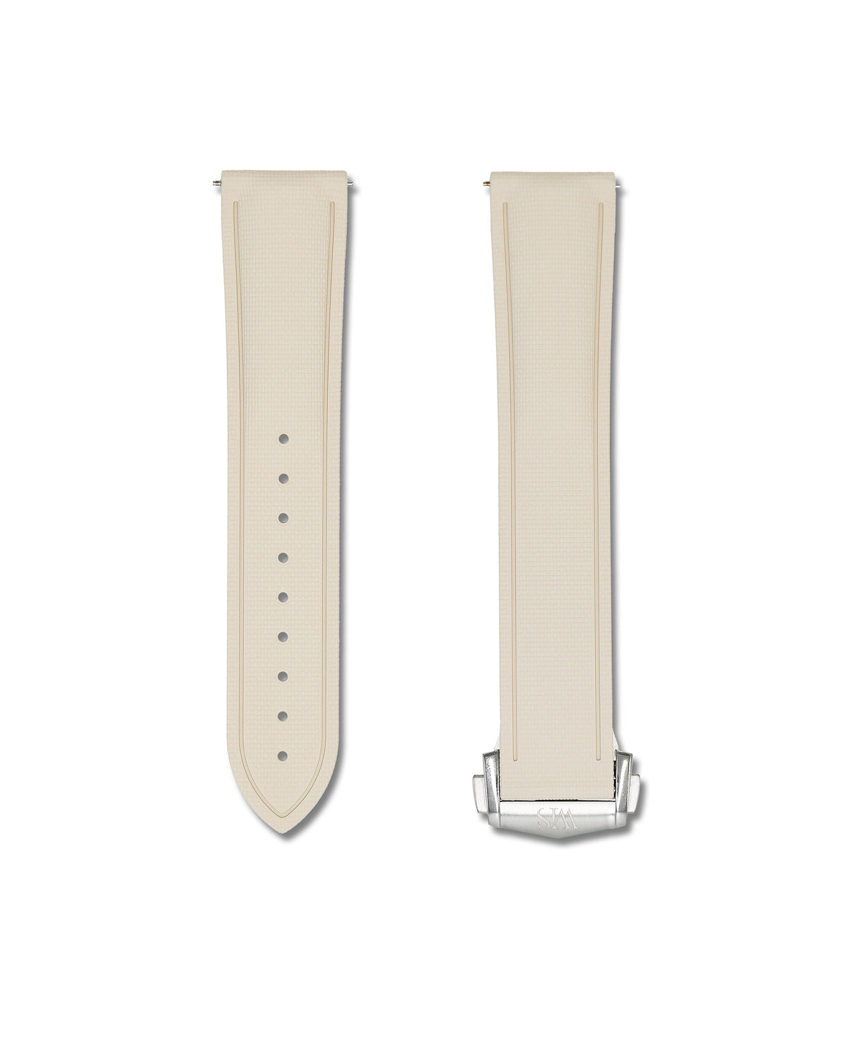 Beige Deployant Clasp Quick Release Rubber Sailcloth Strap 24mm
