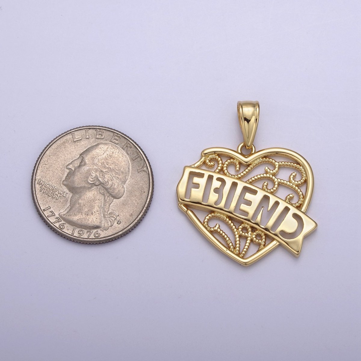 Best Friend 2 Piece Heart Charm Pendant, Bestie Set Puzzle Heart Piece Pendant for Friendship Necklace Making N-555 N-556