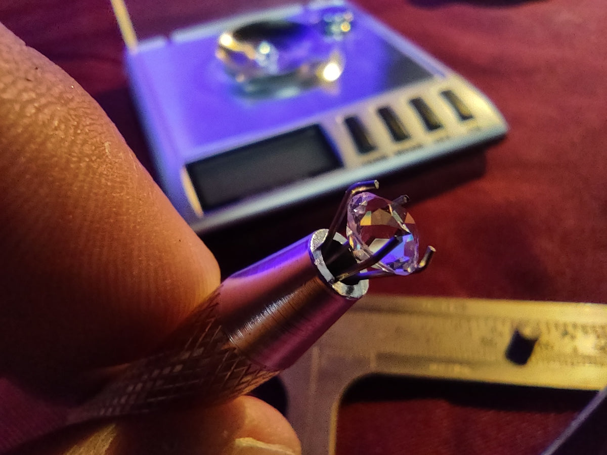 * Rare Certified Early Era Strass Gemstone .87 D IF Cushion Cut Diamond Simulant
