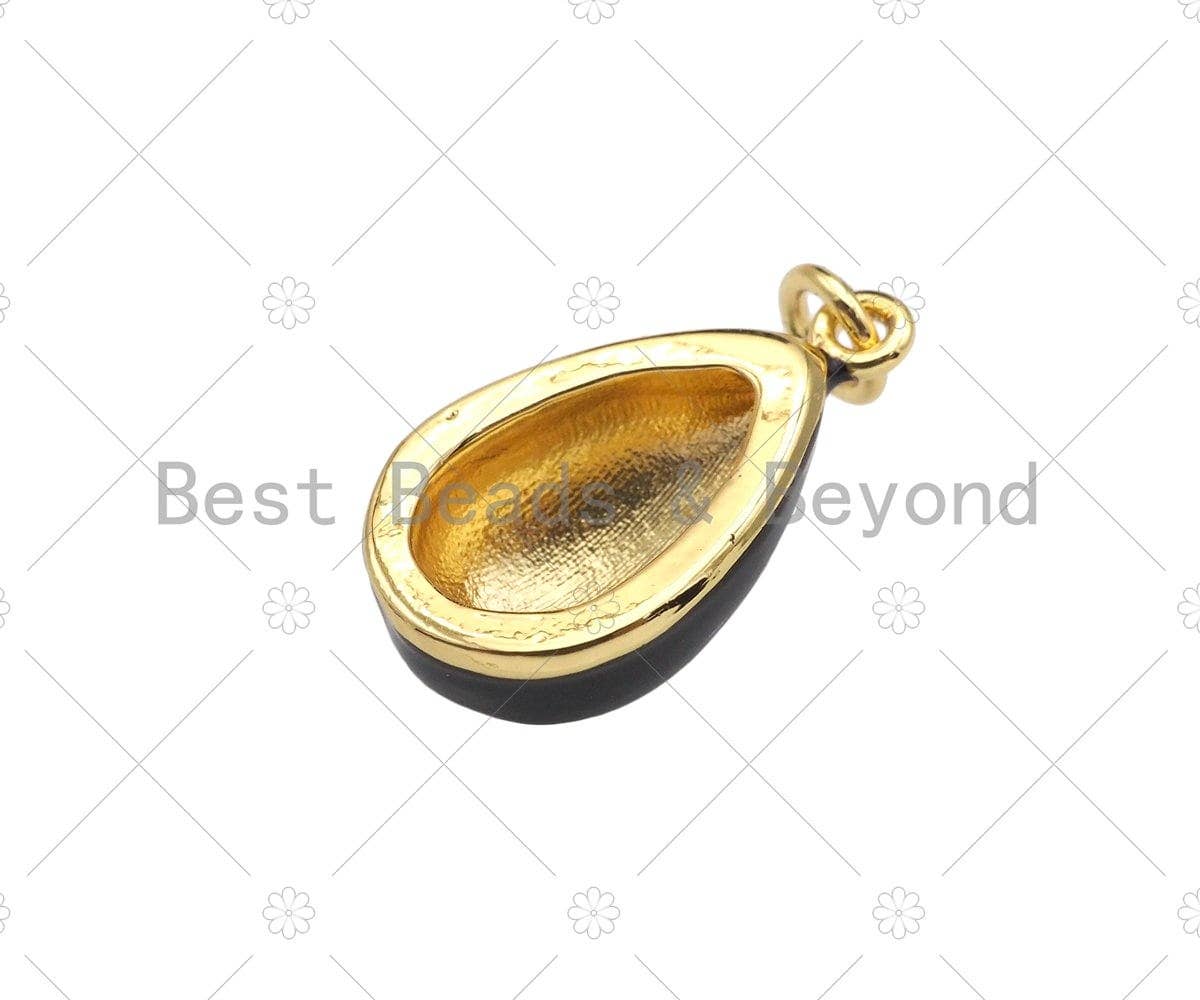 Colorful Enamel Evil Eye Teardrop Shape Pendant, 18K Gold Filled Enamel Evil Eye Charm,11x20mm,Sku#F1403