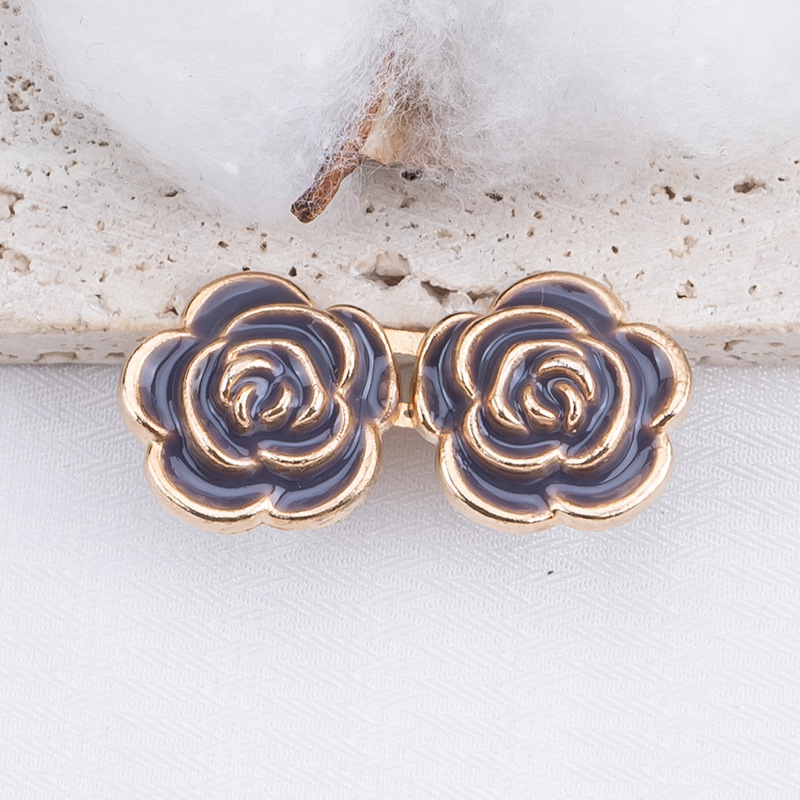 Nail-free rose waist buckle-fluorescent green-alloy-1 pair