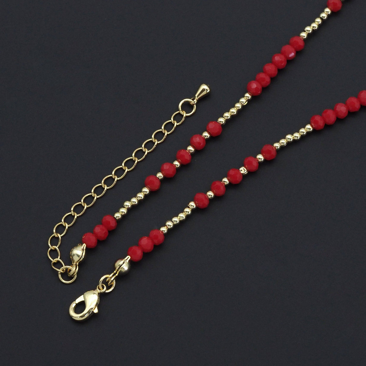 Gemstone Gold Spacer beaded Necklace, sku#O118