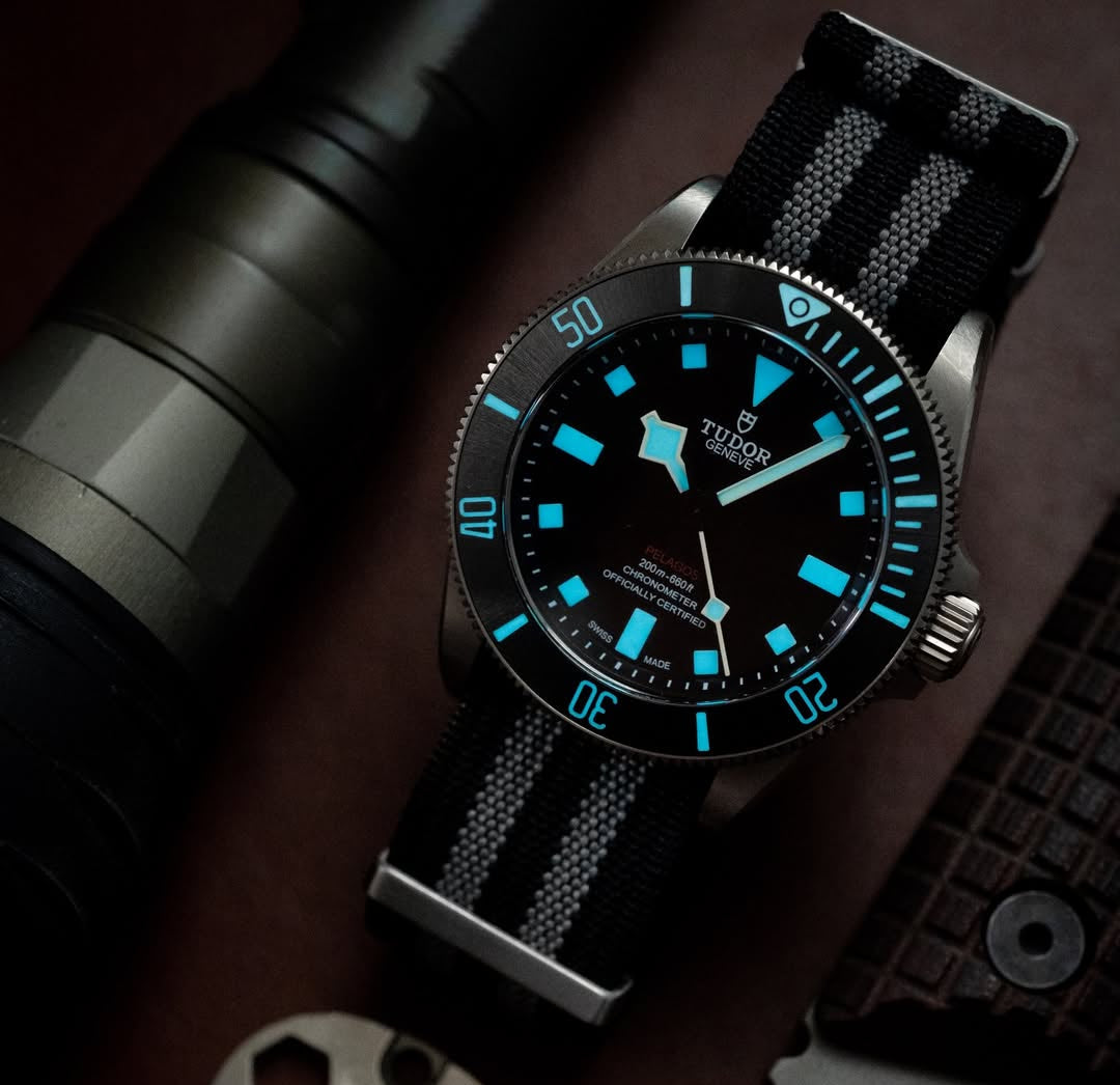 Black & Grey Striped Woven Nylon Strap 20mm