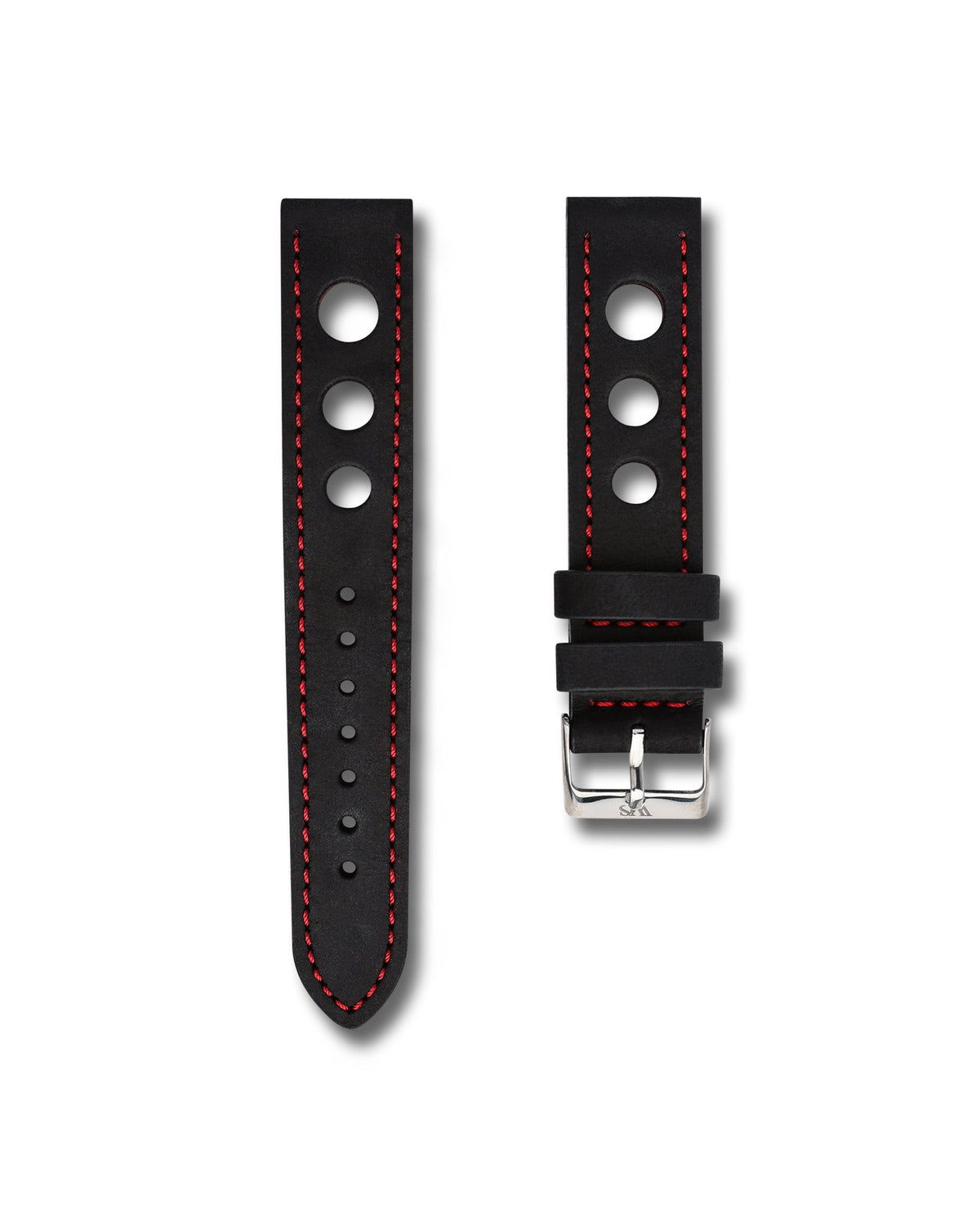Redline Black Nubuck Leather Rally Watch Strap 20mm