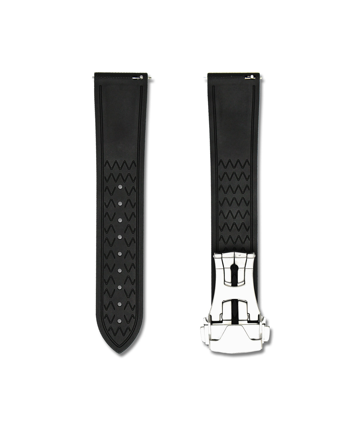 Tuxedo Black Deployant Clasp Quick Release Rubber Sailcloth Strap 23mm