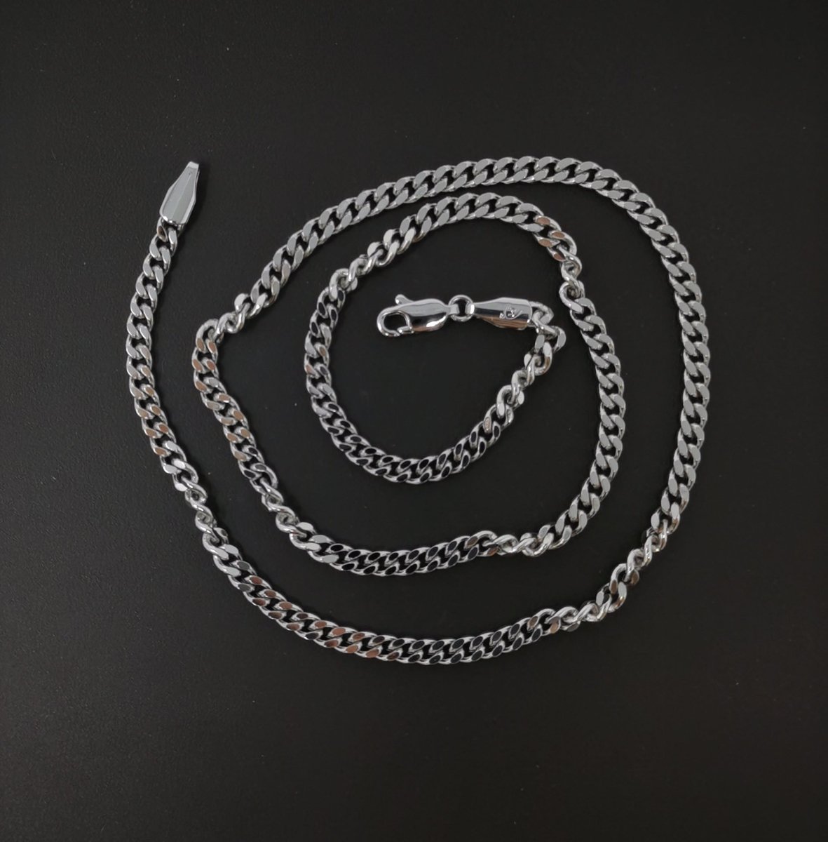 BLOWOUT 17.7 inch Curb Chain Necklace, White Gold Filled Finished Necklace For Jewelry Making, 3.5mm Width Curb Necklace w/Lobster Clasps | CN-624 Clearance Pricing