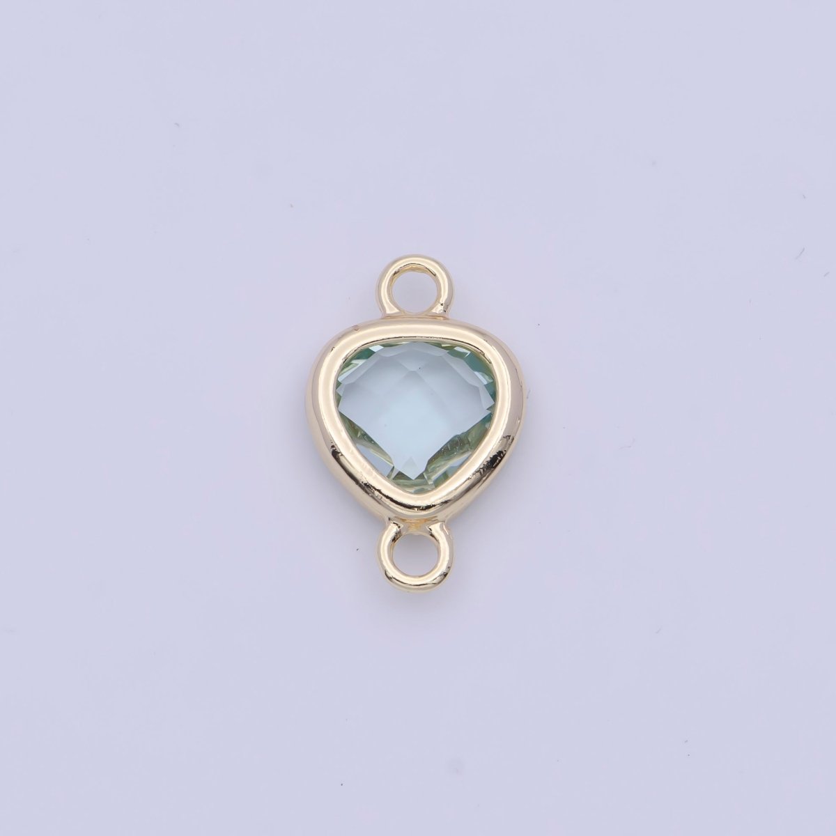 Blue Aqua Triangle Cubic Zirconia Link Connector Jewelry Making Supply G-550