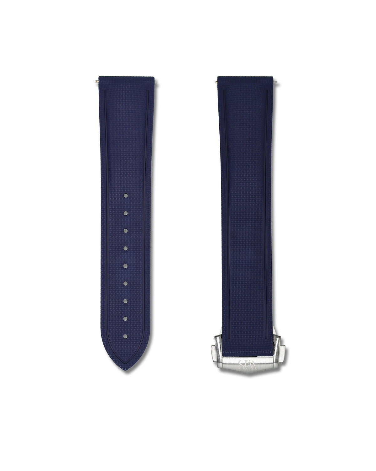 Marine Blue Deployant Clasp Quick Release Rubber Sailcloth Strap 20mm