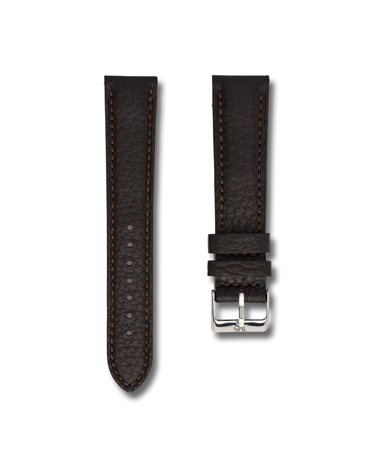 Chocolate Brown Deer Leather Watch Strap 22mm
