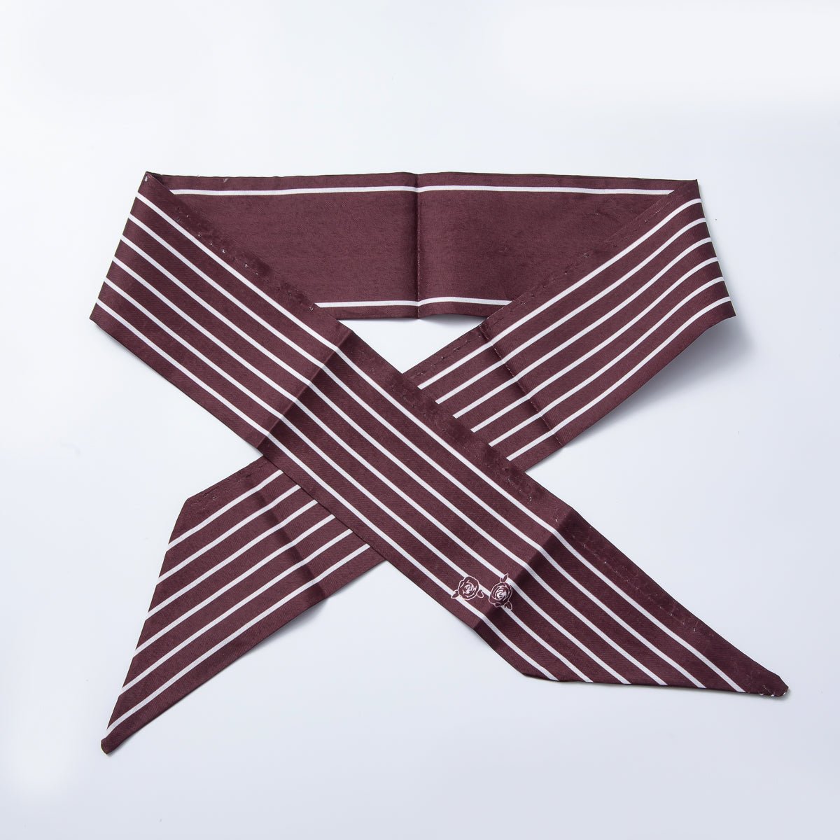 Brown Stripped, Flower, Mosh Green Soft Faux Silk Bandana Scarf Necklace | WA-1588