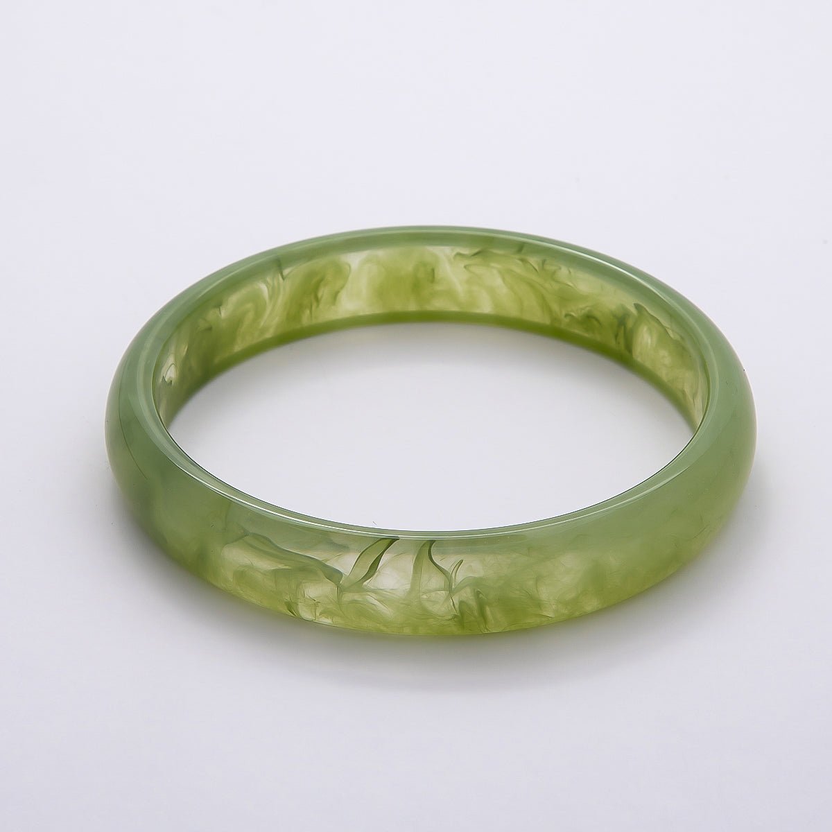Brown, White, Red, Cream, Blue, Pink, Green, Teal Marble Thin Acrylic Resin Bangle Bracelet | WA-04423 ~ WA-04430
