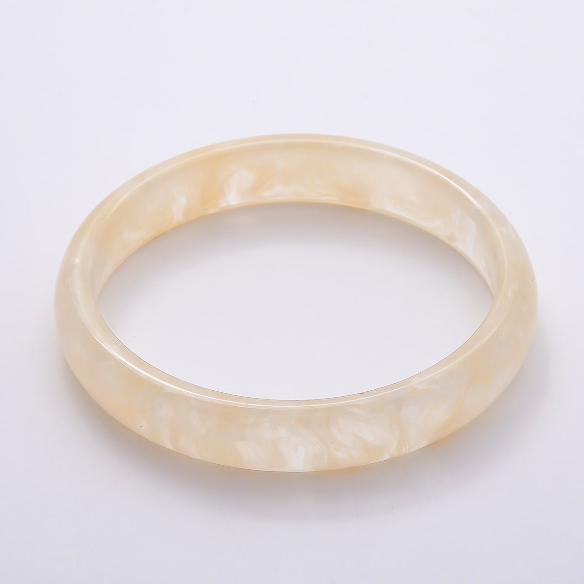 Brown, White, Red, Cream, Blue, Pink, Green, Teal Marble Thin Acrylic Resin Bangle Bracelet | WA-04423 ~ WA-04430