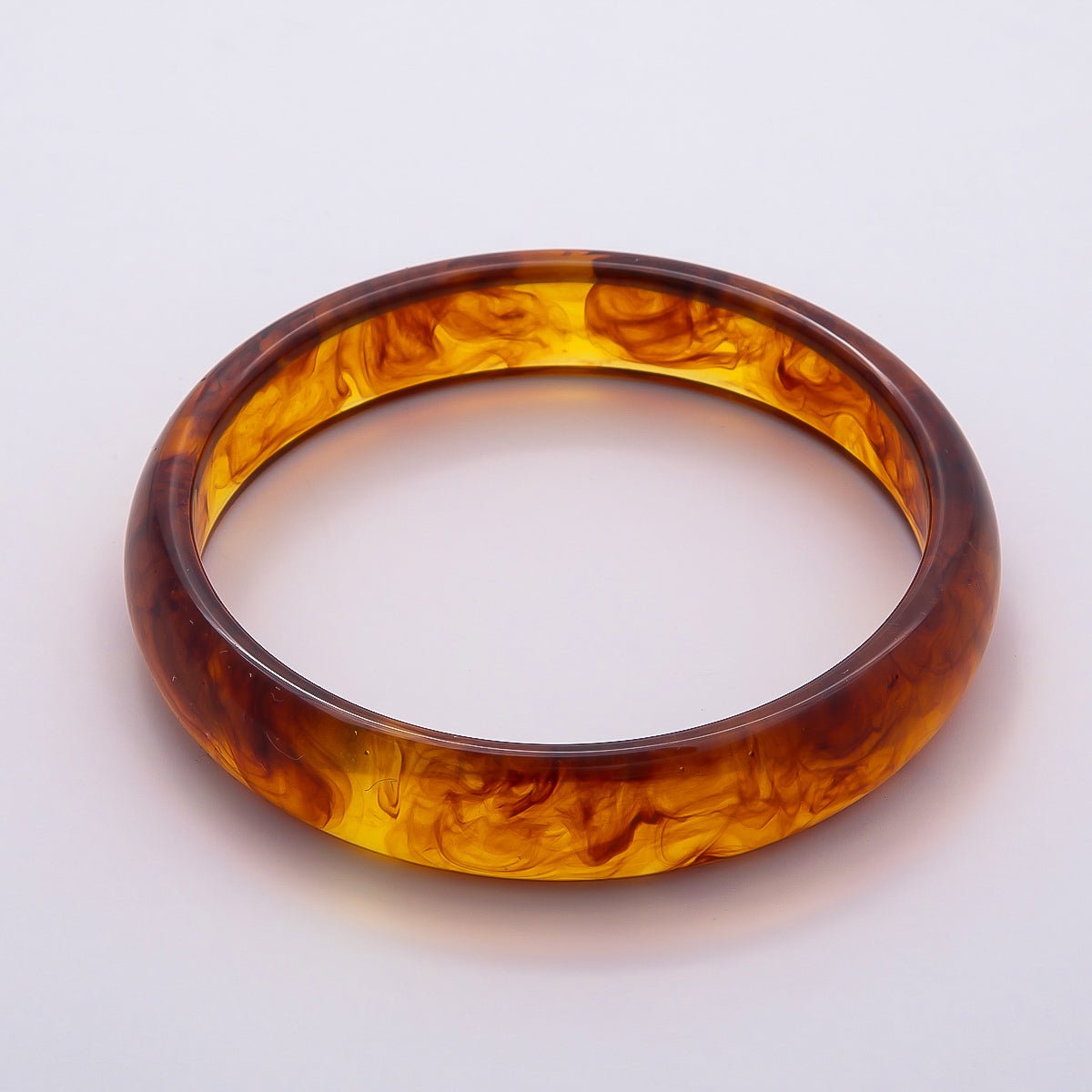 Brown, White, Red, Cream, Blue, Pink, Green, Teal Marble Thin Acrylic Resin Bangle Bracelet | WA-04423 ~ WA-04430