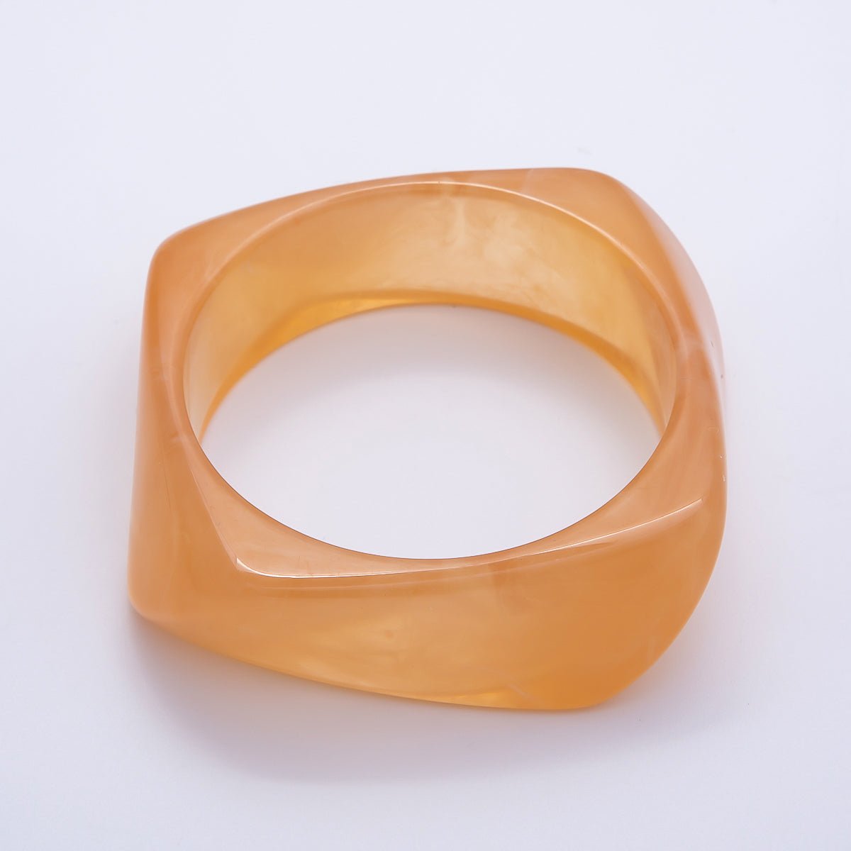 Brown, White, Red, Orange, Blue, Pink, Green, Teal Round Square Wide Acrylic Resin Bangle Bracelet | WA-04388 ~ WA-04438