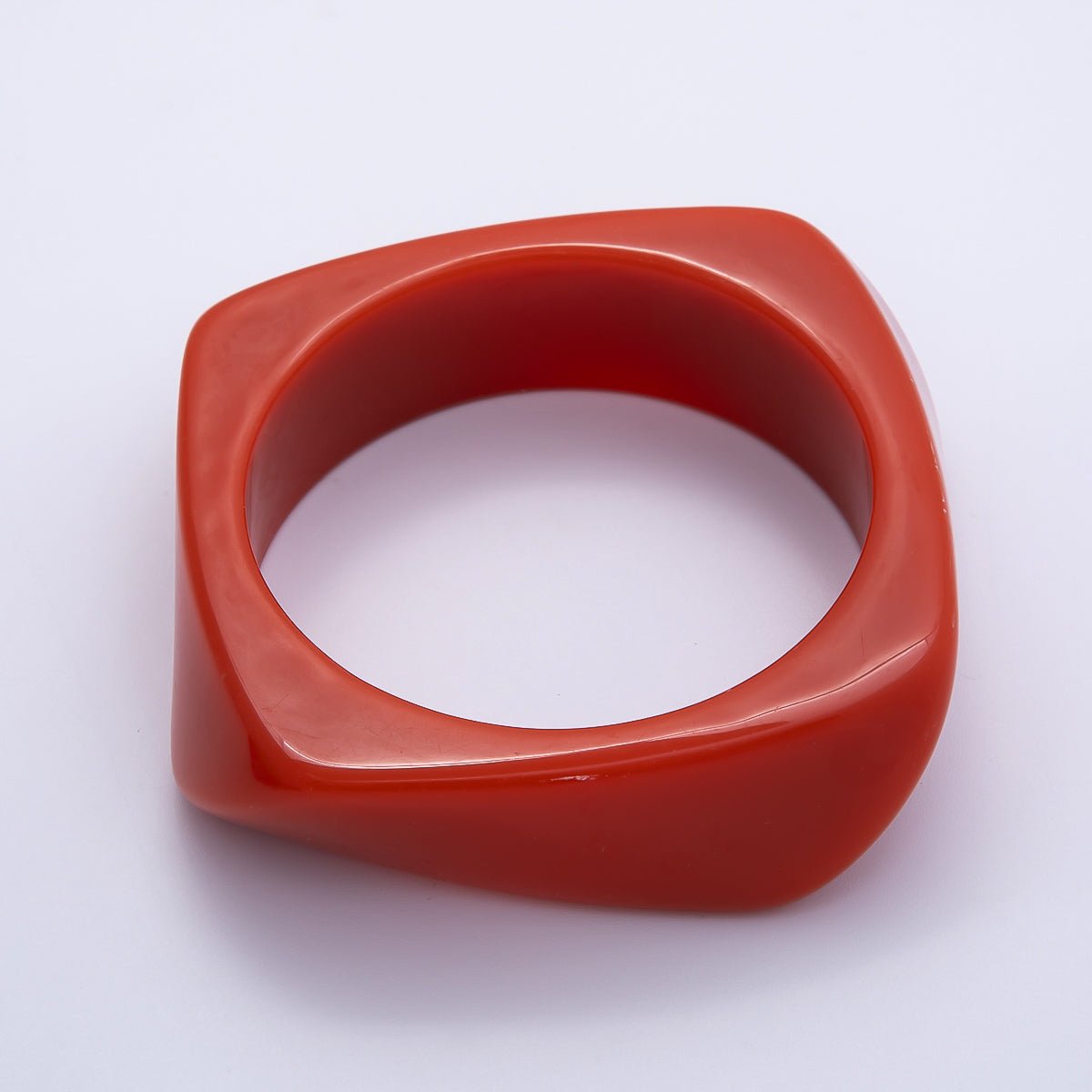 Brown, White, Red, Orange, Blue, Pink, Green, Teal Round Square Wide Acrylic Resin Bangle Bracelet | WA-04388 ~ WA-04438