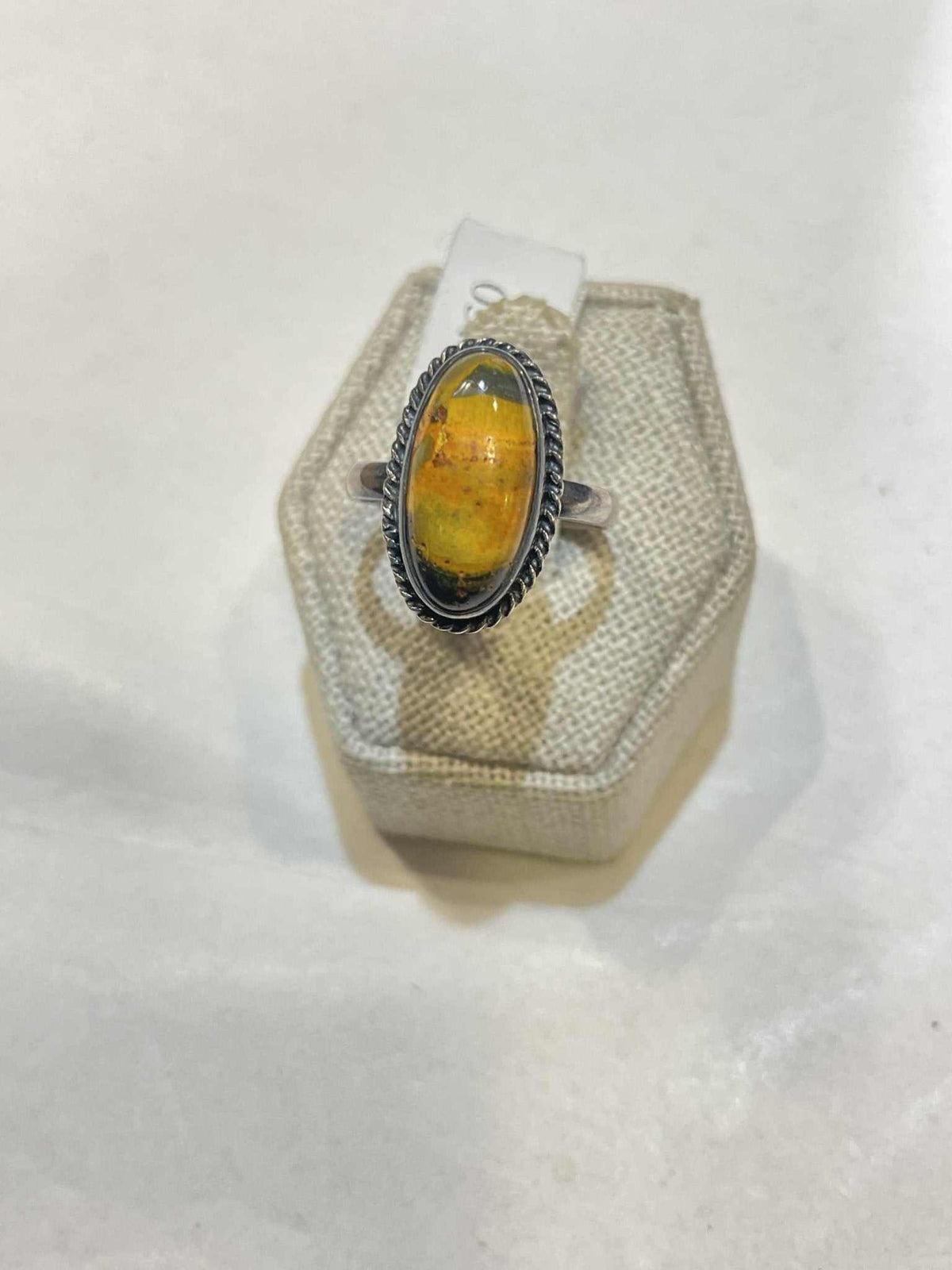 Sterling Silver Bumblebee Jasper Ring Size 9 "Divine Omen"