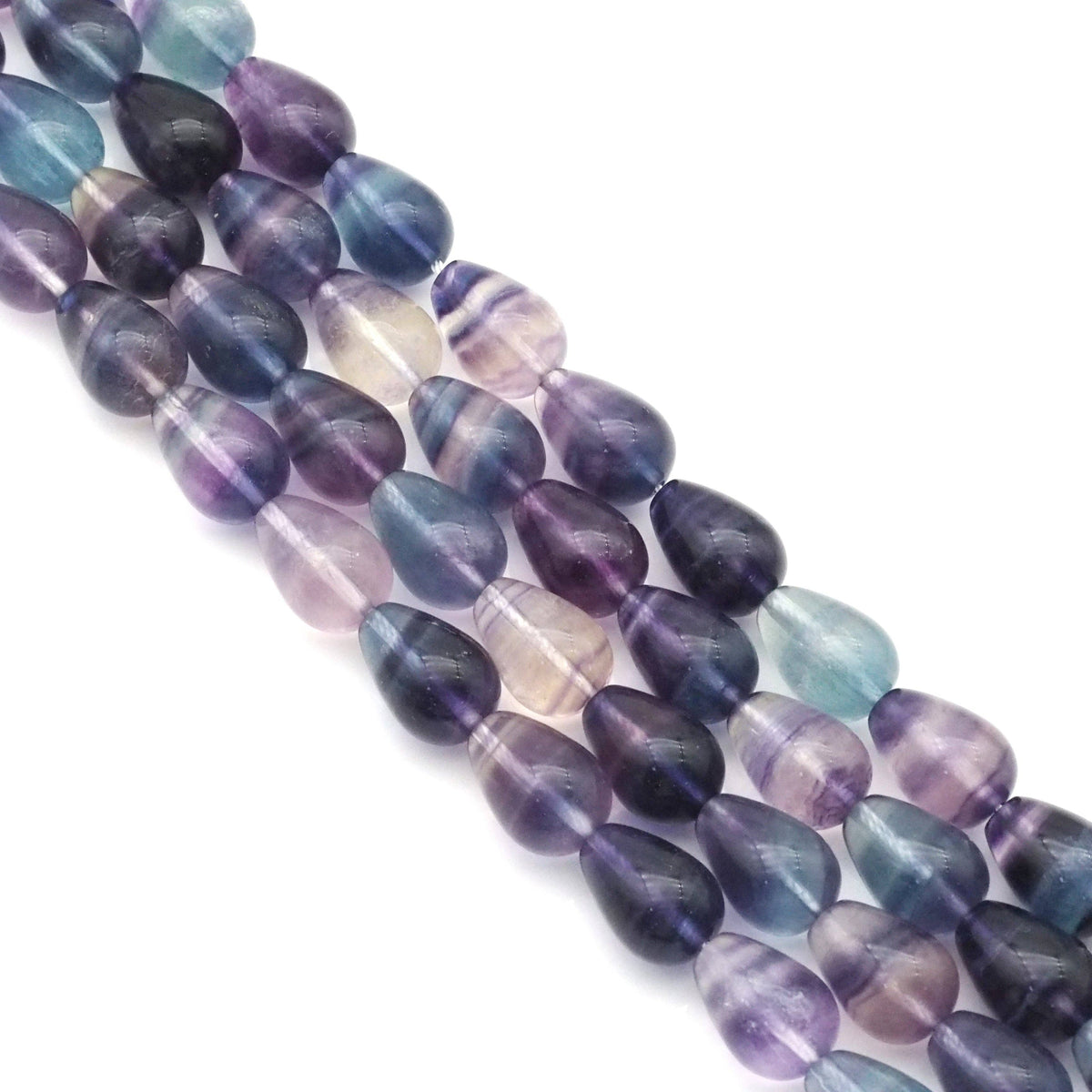 Genuine Fluorite Smooth Teardrop Beads, 10x13mm, Sku#U1569