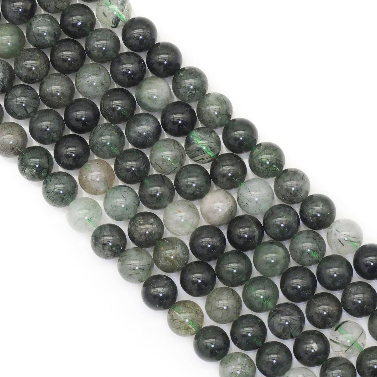 Green Tourmalated Quartz, 6mm/8mm/10mm, Sku#U1638