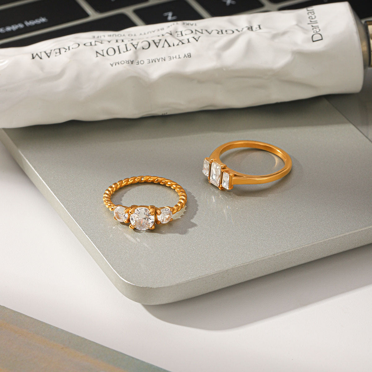High-end Zircon Titanium Steel Ring
