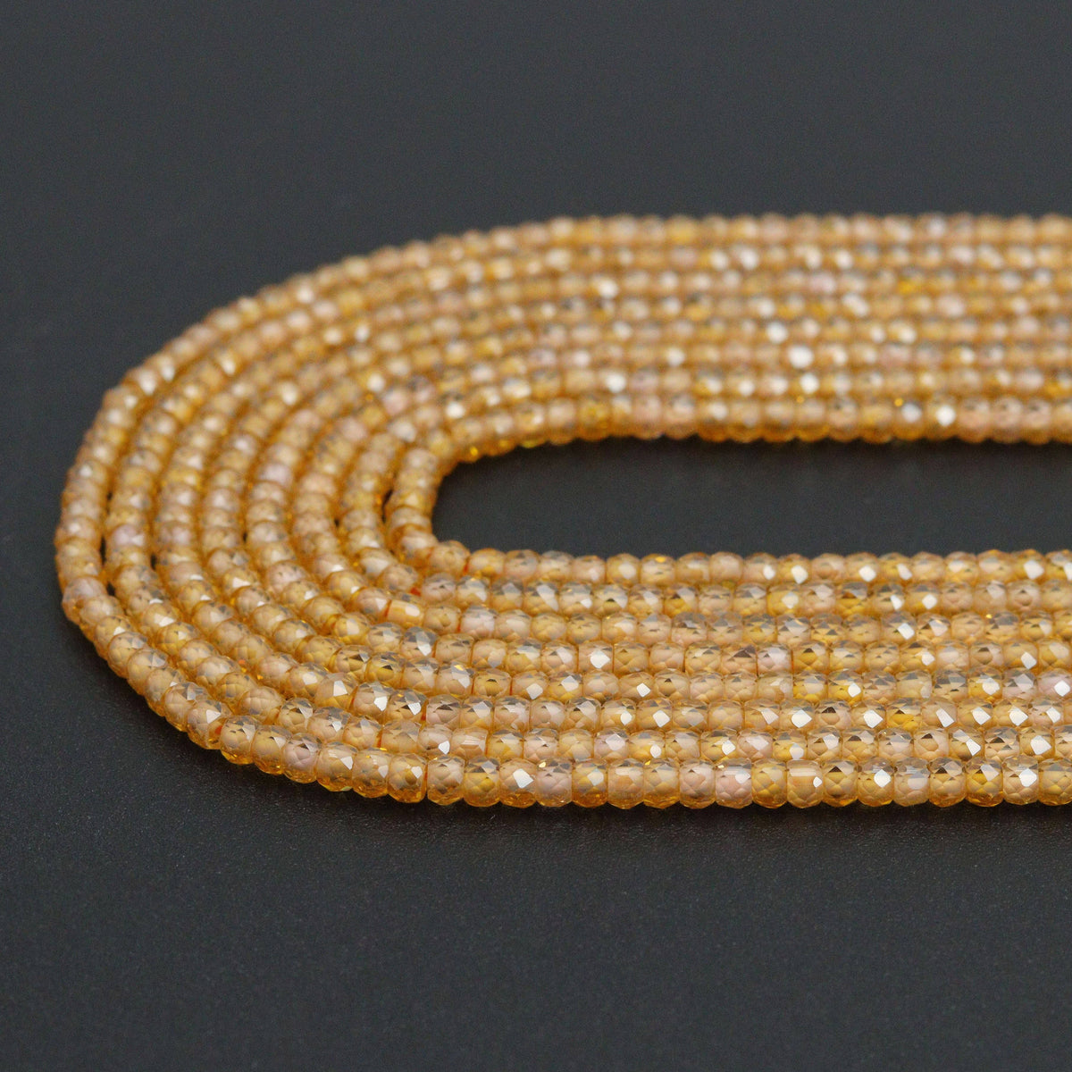 2x3mm CZ Faceted Rondelle Beads, Sku#U2153