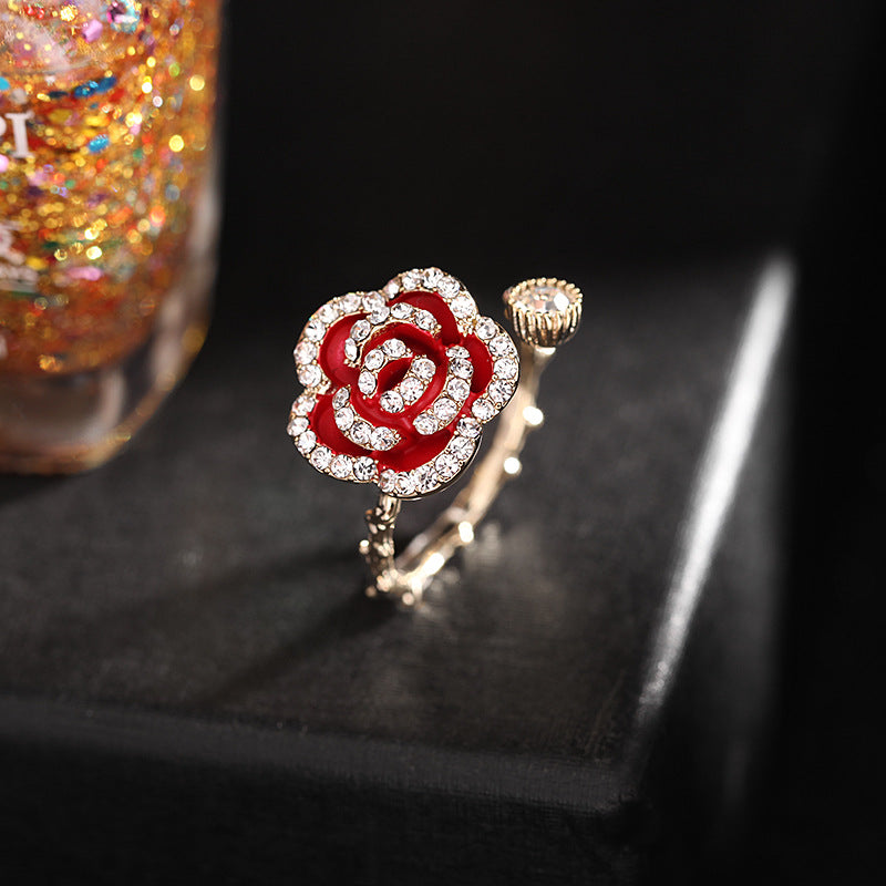 Retro-style Chic Jewelry Rhinestone-encrusted Ring
