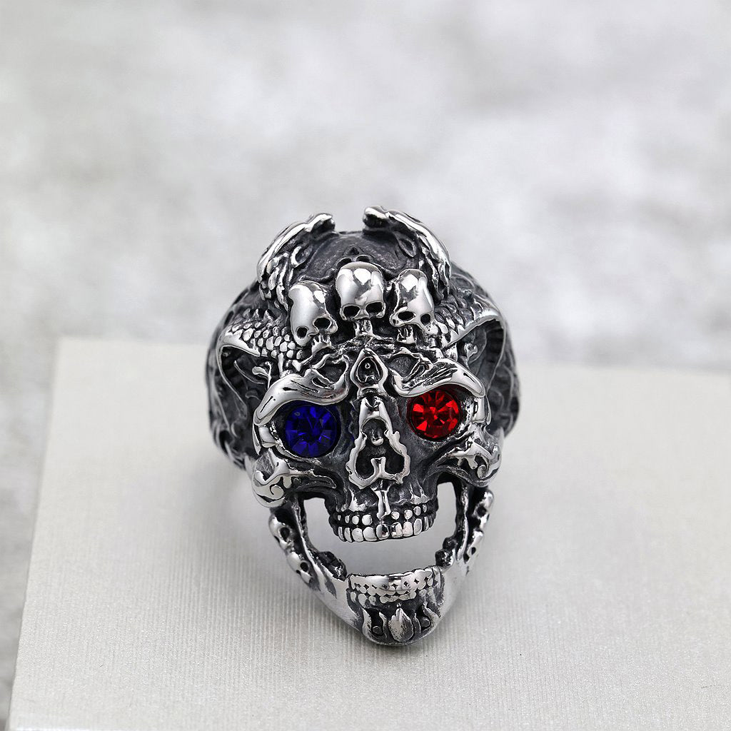 European And American Retro Stainless Steel Mens Ring, Bold And Punk-style