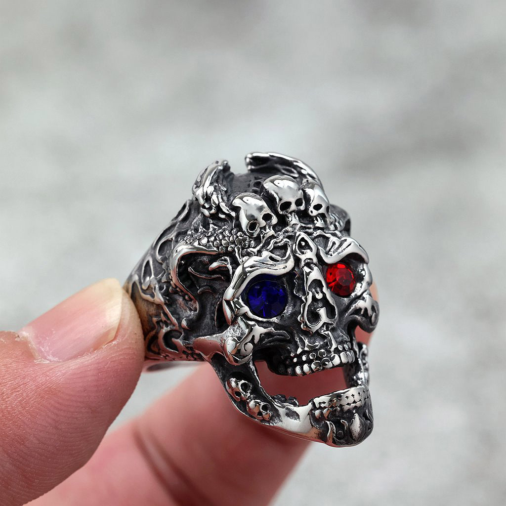 European And American Retro Stainless Steel Mens Ring, Bold And Punk-style