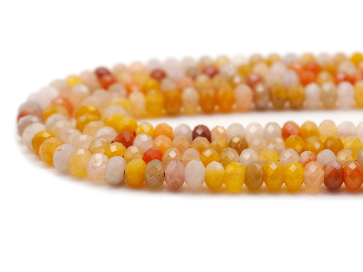 High Quality Genuine Rutilated Jade Faceted Rondelle Beads, 4x6mm/5x8mm, Sku#UA244