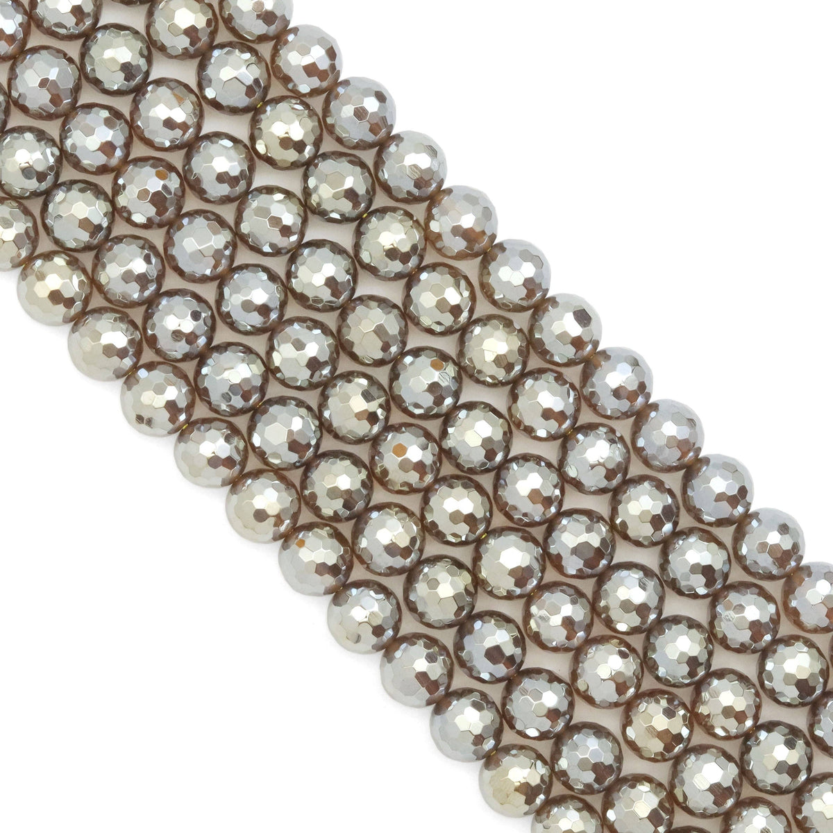 Mystic Champaign Agate Round Faceted Beads, Sku#UA317c