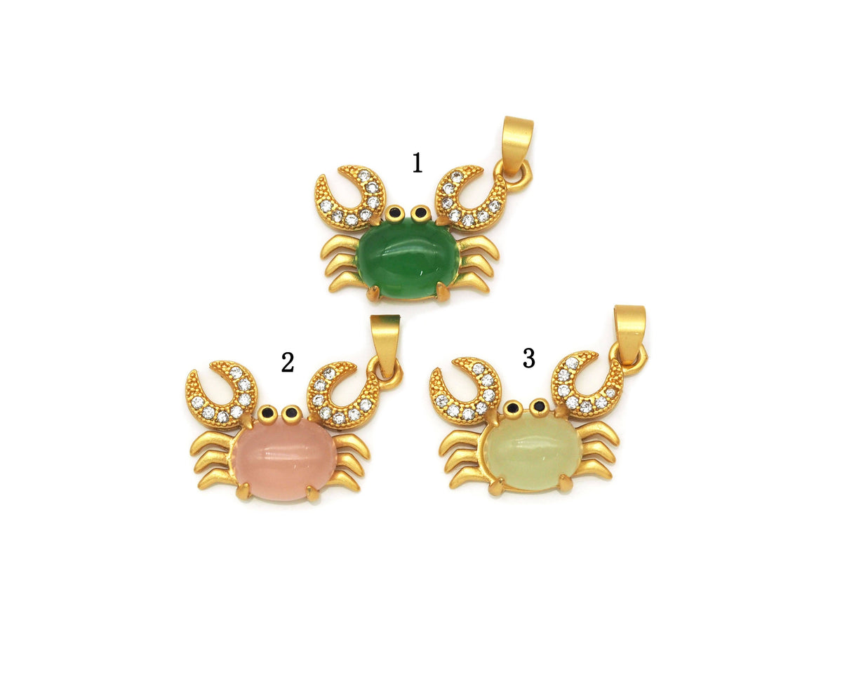 Jade Crab Charm, Sku#B138