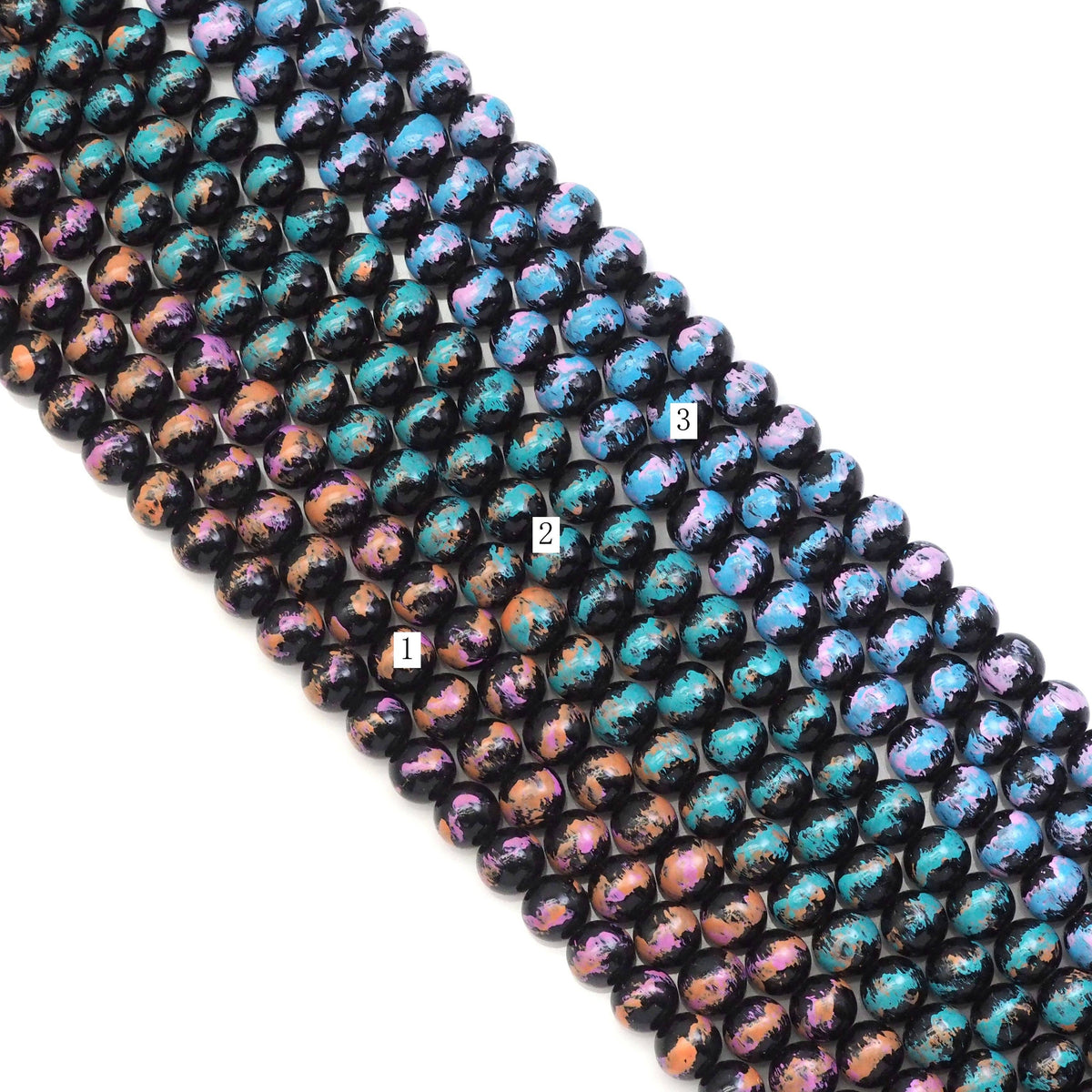 Colorful Hematite Round Smooth Beads, Sku#S157