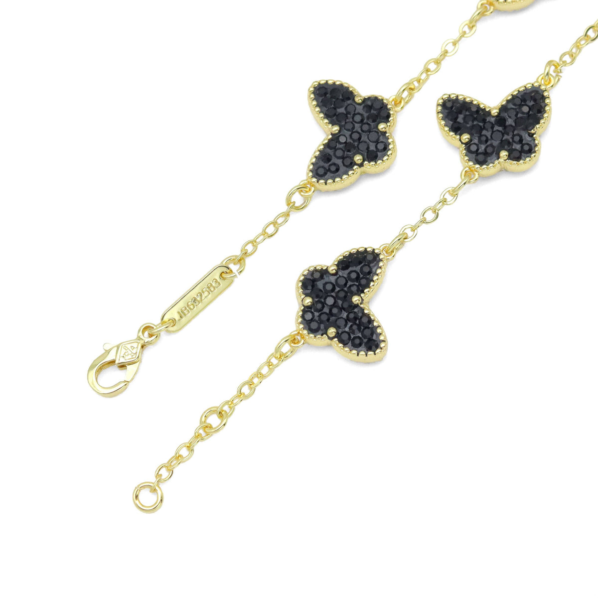 Black White Butterfly Link Adjustable Bracelet, Sku#FH236