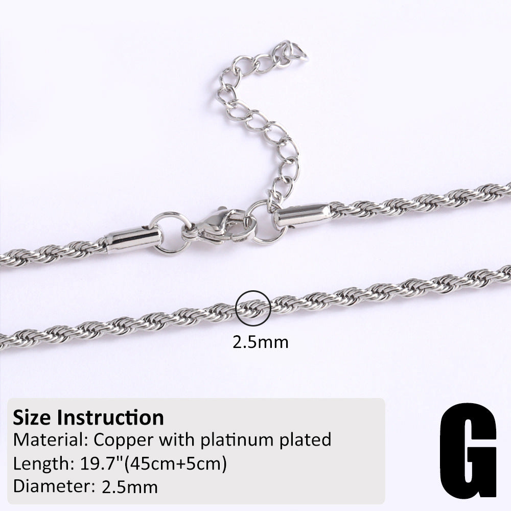 Copper-plated 18k Gold DIY Hip-hop All-match Chain Necklace