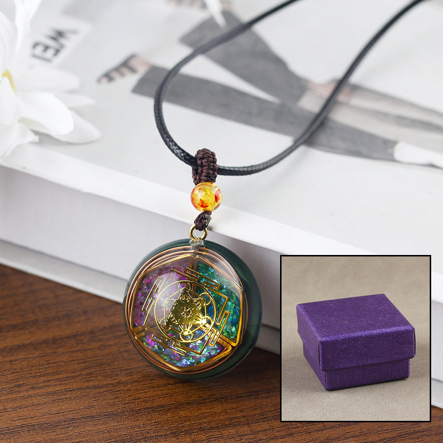 Foreign Trade Natural Crystal Glue Pendant Handmade Orgone Energy Necklace Christmas Gift Cross-Border New Product