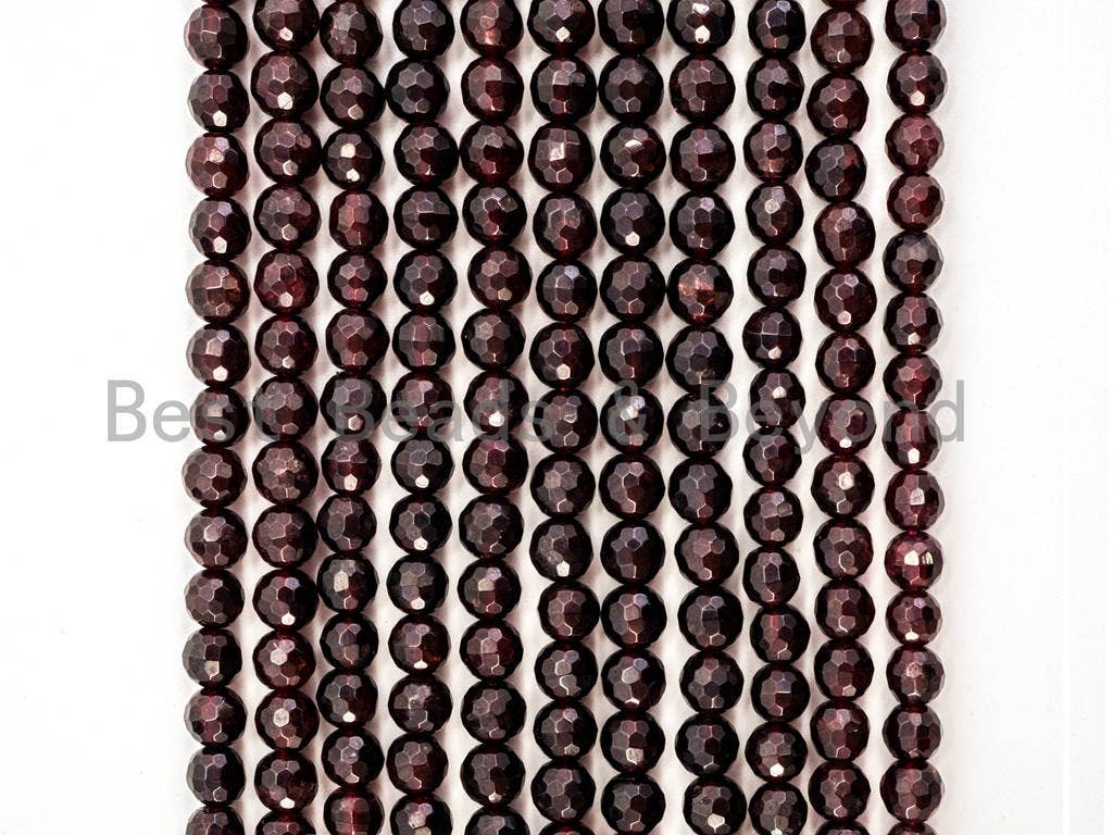 High Quality Natural Garnet, Round Faceted beads SKU#U37