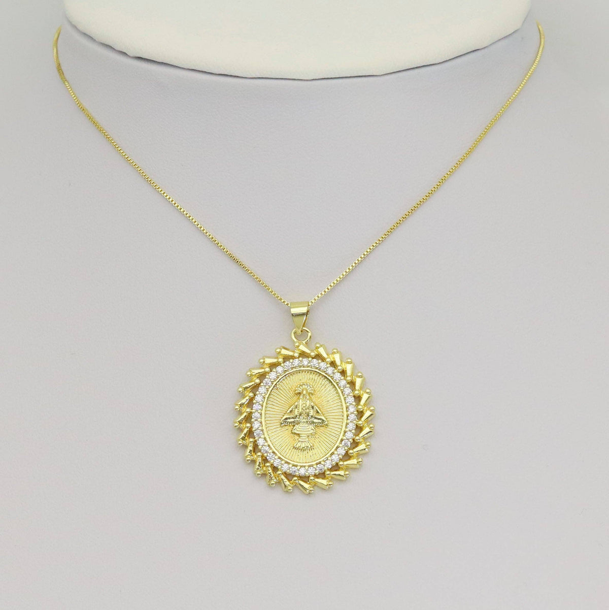 Clear CZ Oval CZ Saint Charm, Sku#LK940