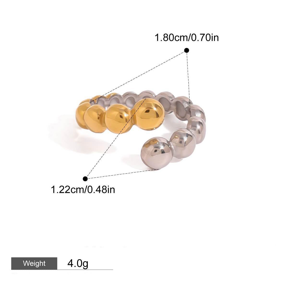 18K gold round bead-shaped pearl inlaid exquisite and noble ring