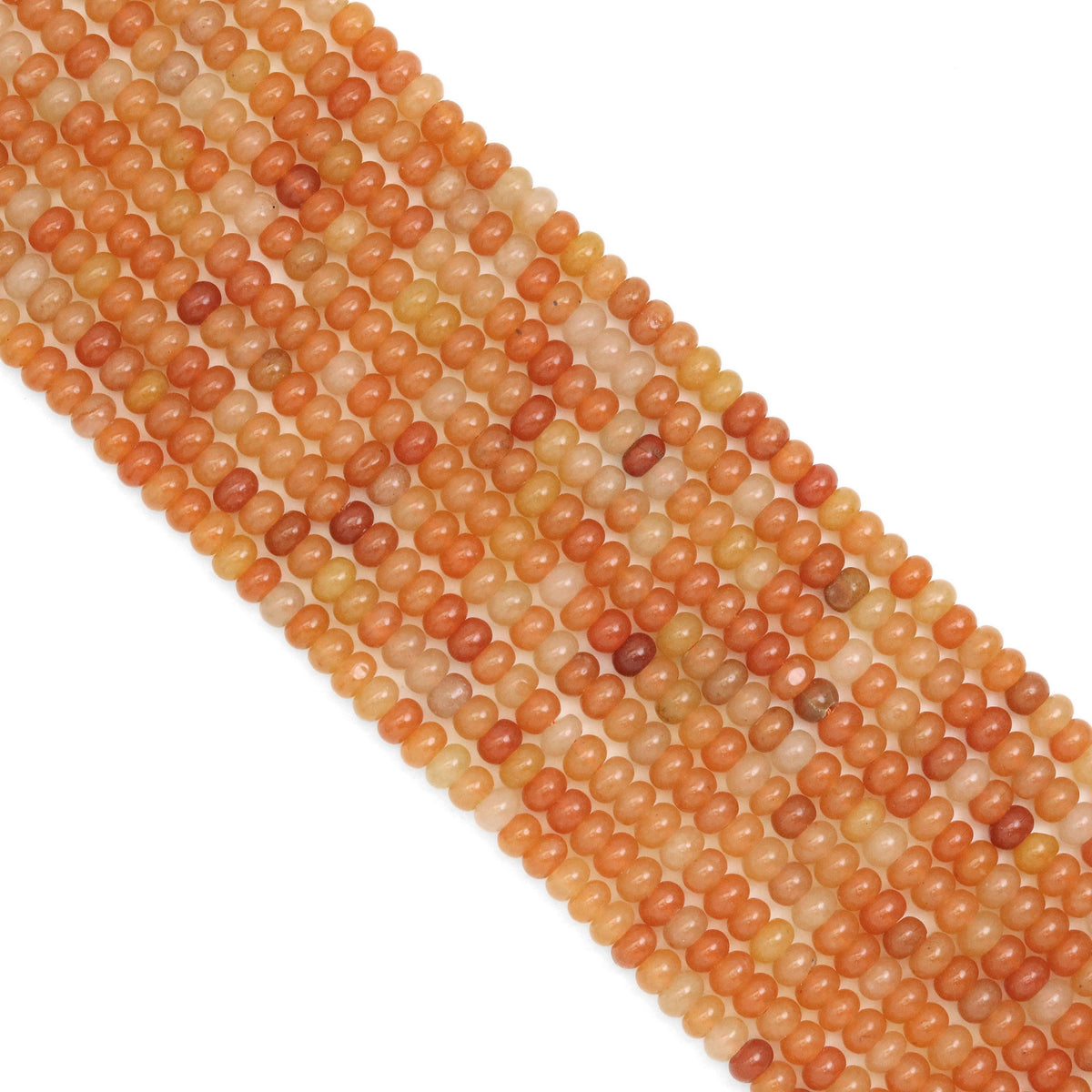 Rondelle Smooth Orange Aventurine Beads, Sku#U1909