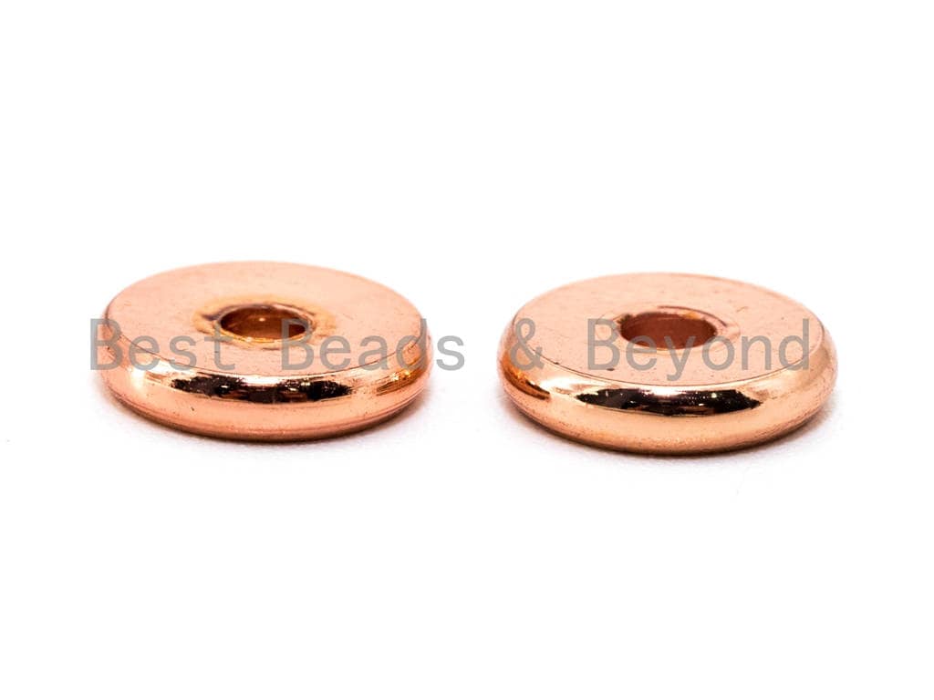 20pcs Rondelle Donuts Space Bead, 6mm/8mm/10mm Brass based, 24K Gold Silver Gunmetal Plated, Smooth finish,High quality,  SKU#C53