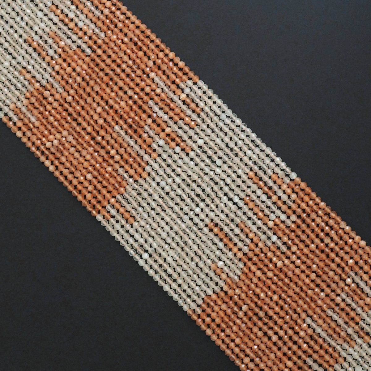 Orange Cat's Eye Round Faceted Beads, Sku#U1760