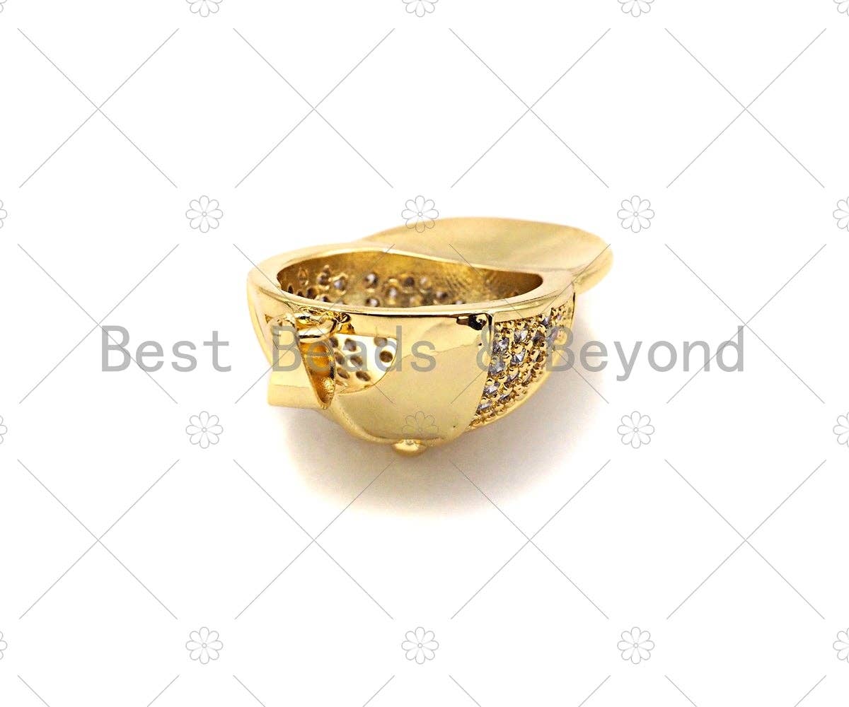 CZ Micro Pave Baseball Cap Shape Pendant/Charm,Cubic Zirconia Dainty Gold Charm, Necklace Bracelet Charm Pendant,20x30mm, Sku#LK269