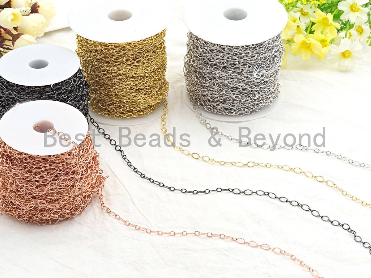 5x8mm Texturized Oval link chain, wholesale chain, unfinished chain, sku#E501