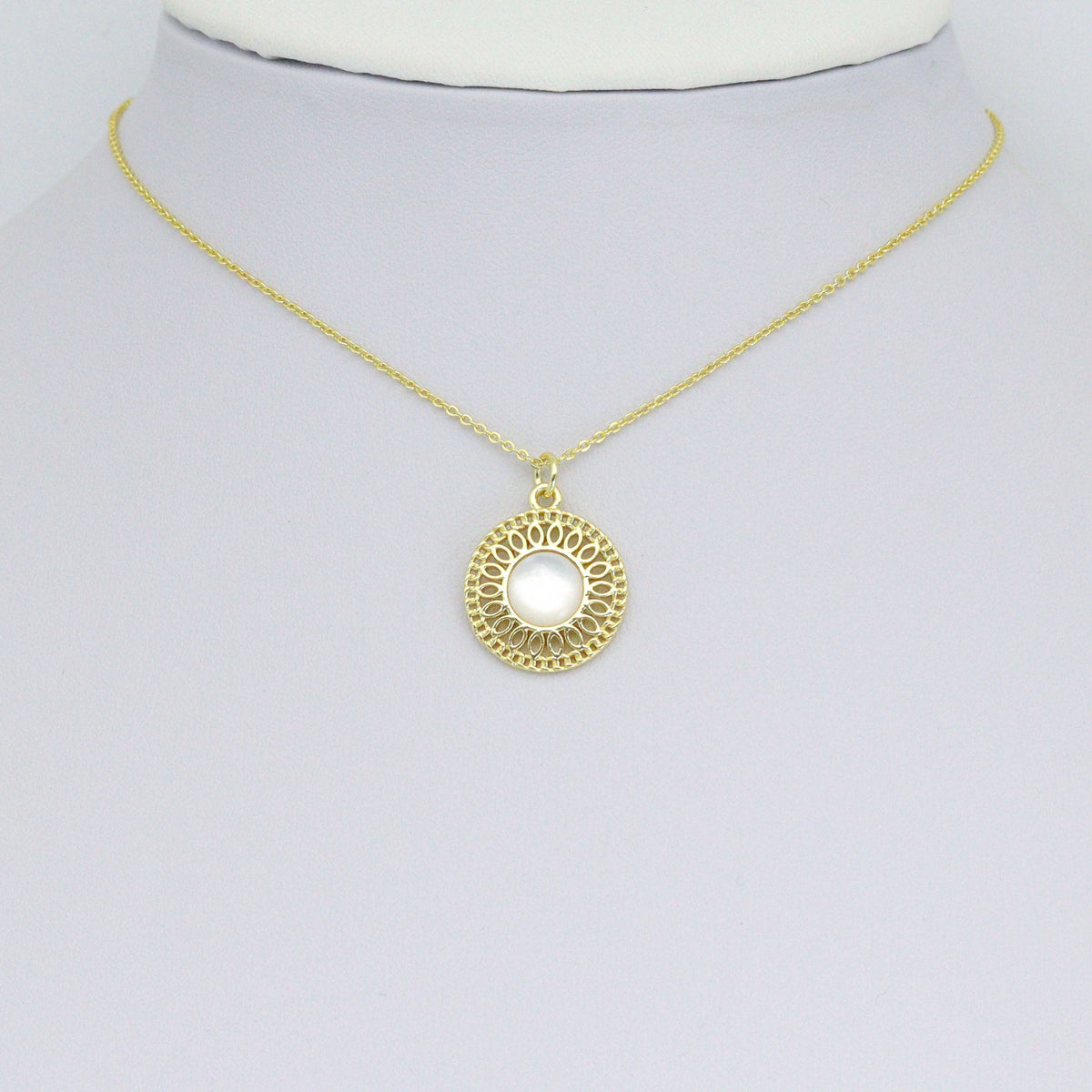 White Opal Filigree Flower Charm Pendant, Sku#LX796