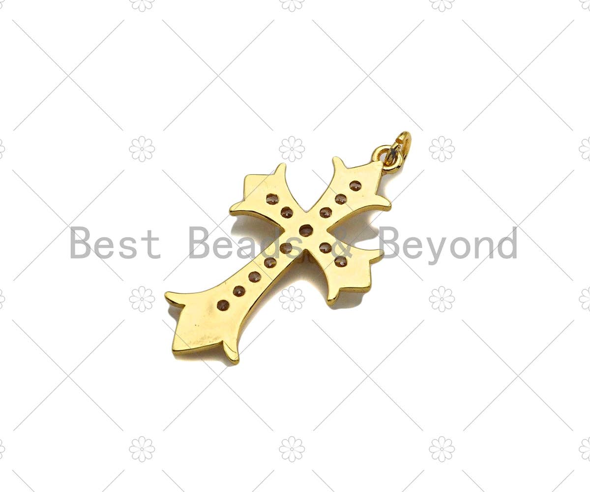 CZ Micro Pave Cross Shape Pendant/Charm,Cubic Zirconia Charm L512