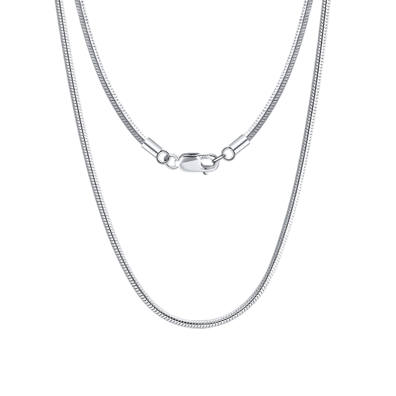 925 Sterling Silver Elegant  Snake Chain Necklace with Secure Lobster Clasp