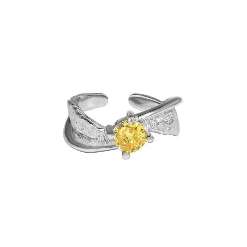 New Irregular Zircon Ring For Women, INS Trendy, Simple & Versatile Adjustable Index Finger Ring