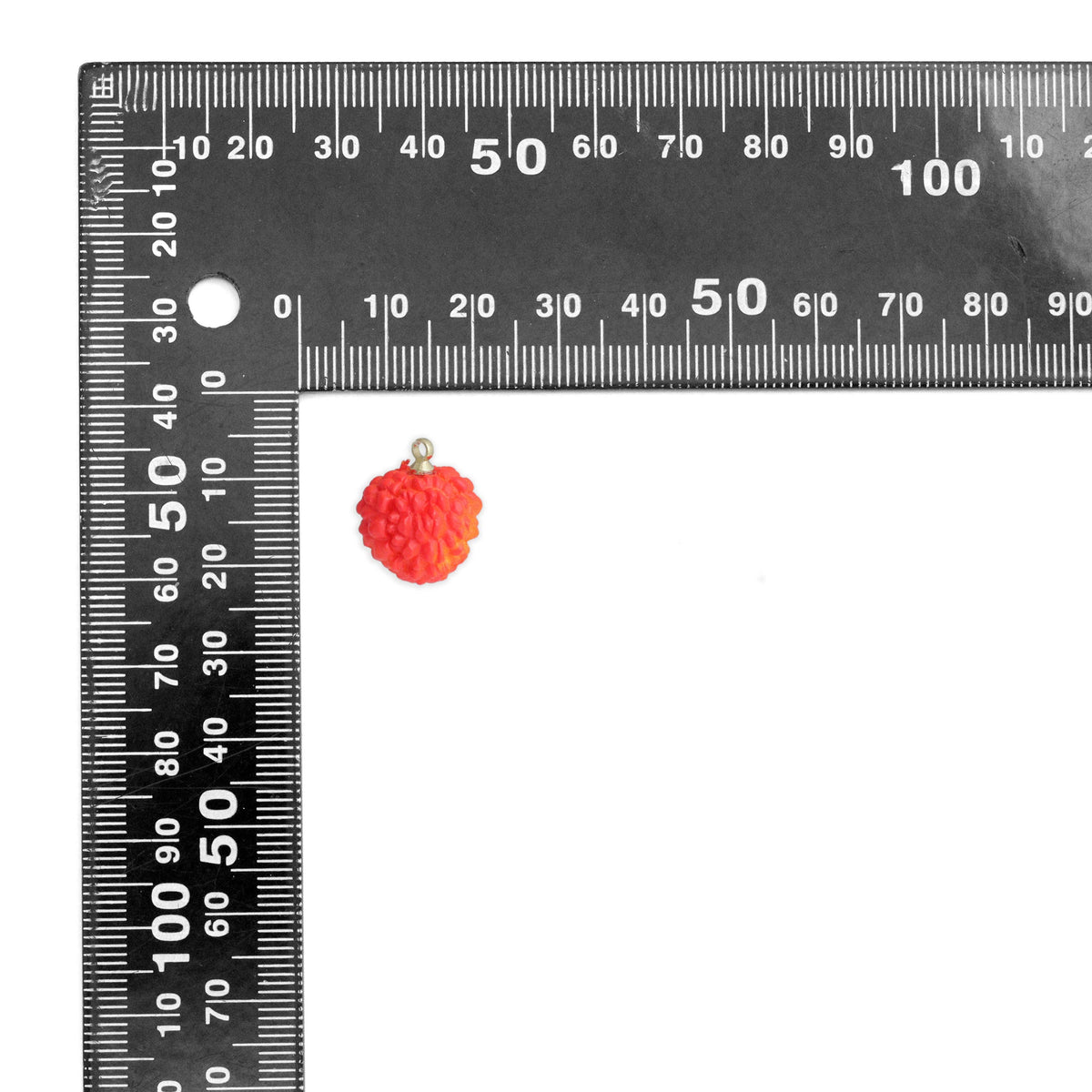 Red Enamel  Litchi Charm Pendant,Sku#LK1230