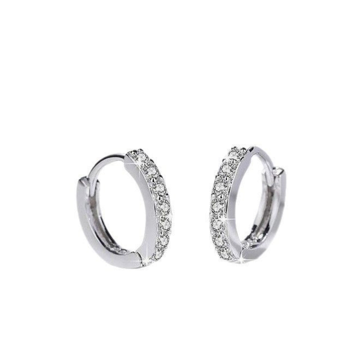 925 Sterling Silver Diamond-Studded Trendy Earrings Simple And Stylish For Students
