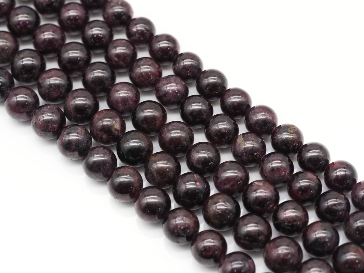 Genuine Red Garnet Round Smooth Beads, Sku#U1359