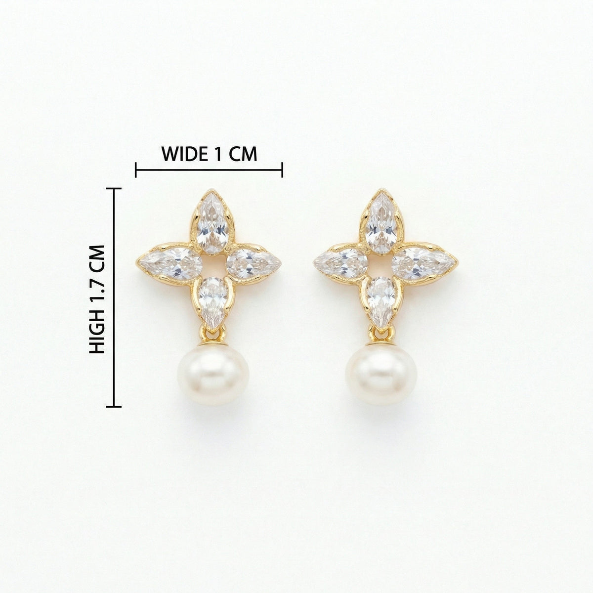 925 Sterling Silver Elegant Marquise Floral Drop Earrings with Radiant White Pearls